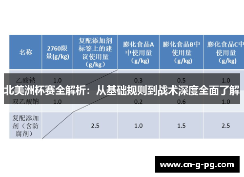 北美洲杯赛全解析:从基础规则到战术深度全面了解 北美洲杯赛全解析:从基础规则到战术深度全面了解